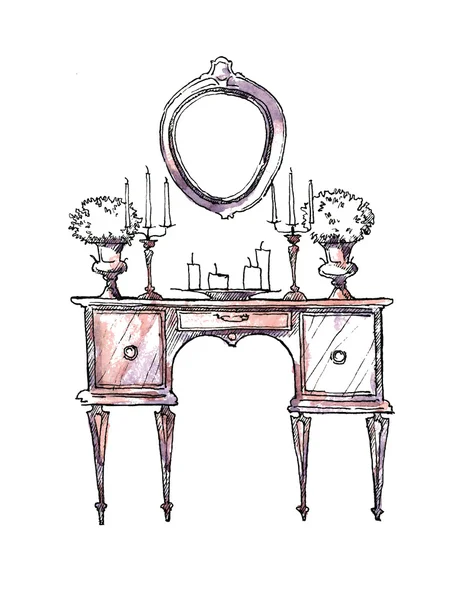 Interior fragment sketch. Vector illustration.
