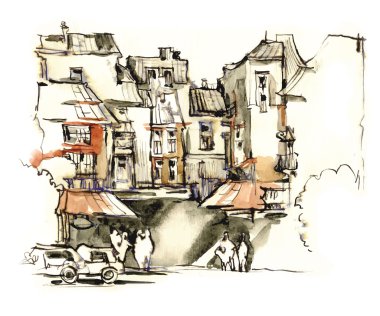 Eski sokak kroki el yapımı.