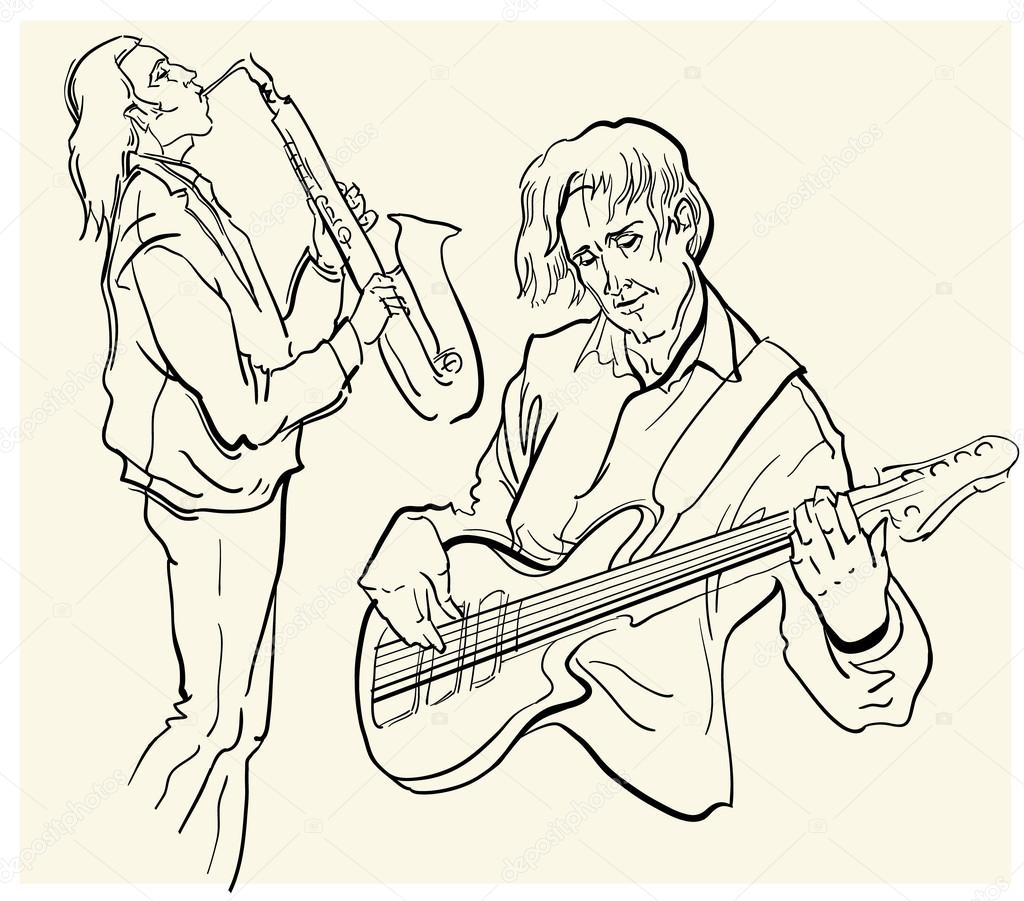 Vector sketch of musicants.
