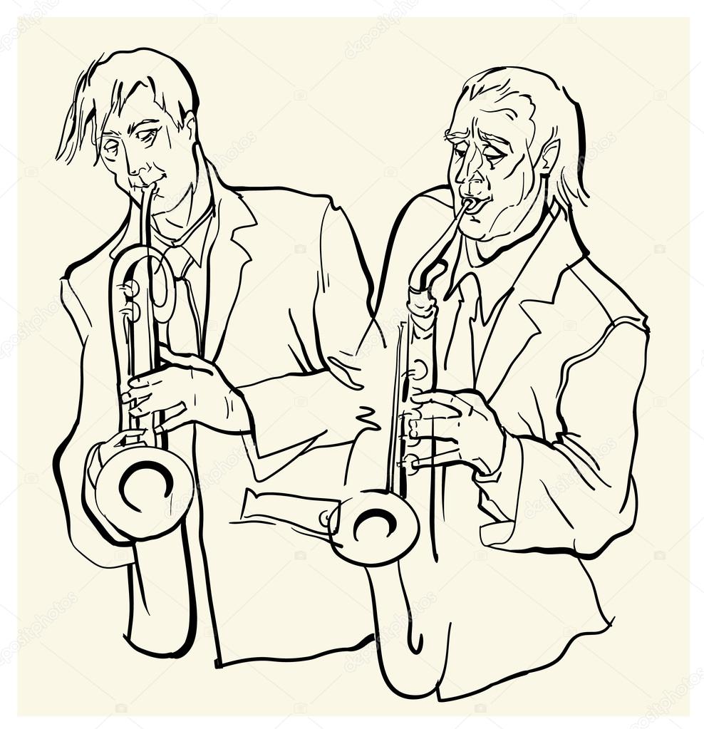 Musicans of jazz. Vector sketches.