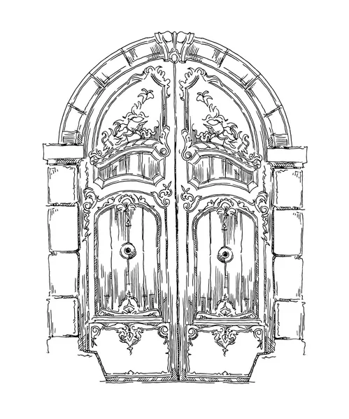 Bosquejo hecho a mano de la calle vieja . — Archivo Imágenes Vectoriales