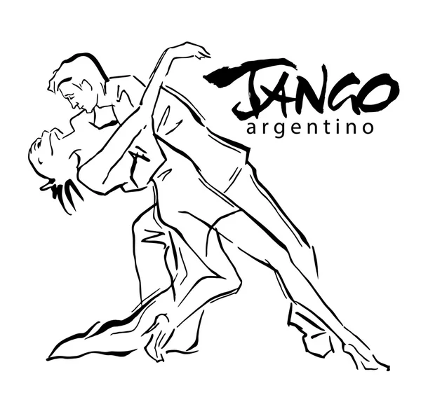 Schizzo vettoriale fatto a mano di ballerini di tango . — Vettoriale Stock