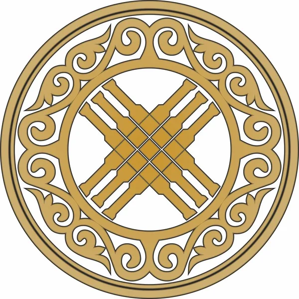 Vektör Kazak halk modeli shanyrak. Kazak, Moğol ya da Kalmyk yurdunun çatısında bir dvma için üst delik. Göçebeler Evi