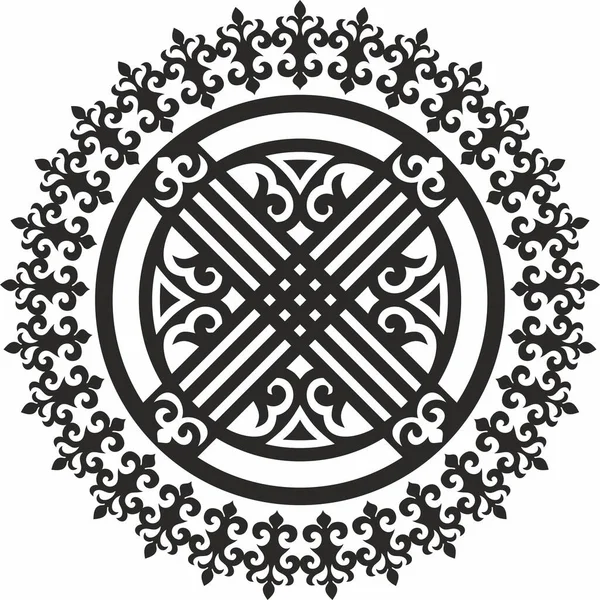 Vektör Kazak halk modeli shanyrak. Kazak, Moğol ya da Kalmyk yurdunun çatısında bir dvma için üst delik. Göçebeler Evi