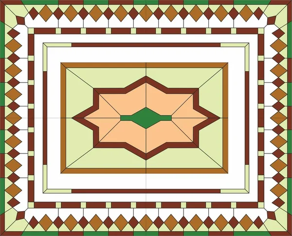 Modèle Vitrail Rectangulaire Vectoriel Modèle Géométrique Losanges Pour Plafond Impression — Image vectorielle