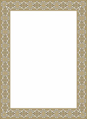 Vektör altın ve siyah kare klasik Rönesans süsü. Dikdörtgen, Avrupa sınırı, canlanma biçimi çerçevesi