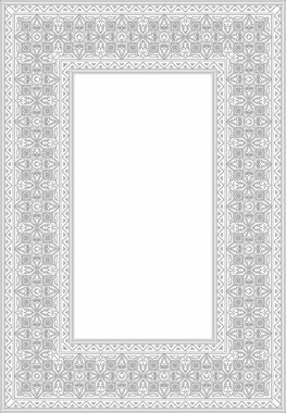 Siyah vektör karesi klasik Bizans süsü. Dikdörtgen, sınır, Antik Yunan, Doğu Roma İmparatorluğu çerçevesi. Rus Ortodoks Kilisesi Dekorasyonu