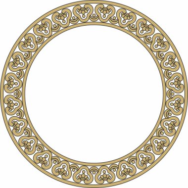 Siyah Çin çemberi, halka, çerçeve, vektör altın. Doğulu insanların, Kore 'nin, Tayvan' ın, Çin 'in, Hong Kong' un, Endonesi 'nin,