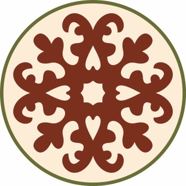 Vektör renkli kare Kazak ulusal süsü. Büyük Steppe, Moğollar, Kırgız, Kalmykler, Buryatlar 'daki insanların etnik kalıpları.