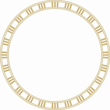 Altın Mısır süsü etrafında vektör. Sonsuz çember sınırı, Antik Mısır çerçevesi