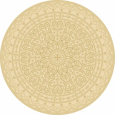 Vektör altın Yakut süsü. Sonsuz çember, sınır, Uzakdoğu 'nun kuzeyindeki insanların çerçevesi.