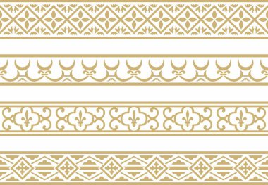 Altın pürüzsüz klasik Rönesans süsü. Bitmeyen Avrupa sınırı, canlanma tarzı çerçevesi