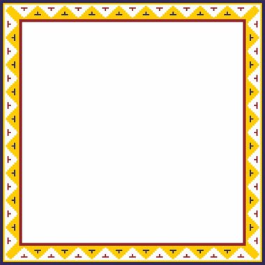 Vektör renkli kare klasik Bizans süsü. Dikdörtgen, sınır, Antik Yunan, Doğu Roma İmparatorluğu çerçevesi. Rus Ortodoks Kilisesi Dekorasyonu