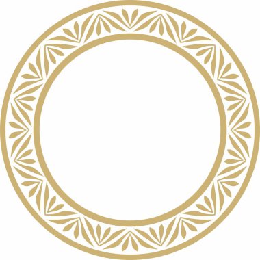 Vector Golden Round klasik Bizans süsü. Çember, halka, sınır, Antik Yunan, Doğu Roma İmparatorluğu çerçevesi. Rus Ortodoks Kilisesi Dekorasyonu
