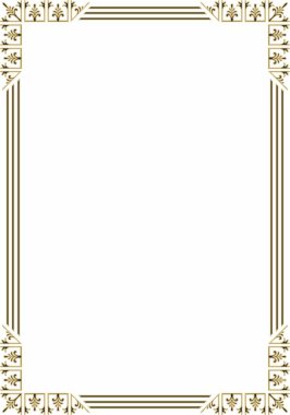 Vektör altın ve siyah kare klasik Bizans süsü. Dikdörtgen, sınır, Antik Yunan, Doğu Roma İmparatorluğu çerçevesi. Rus Ortodoks Kilisesi Dekorasyonu