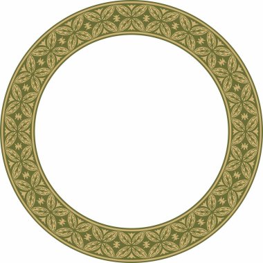 Yeşil antik Rus aksesuarlı saf altın taşıyıcı. Slav sınırı, çerçeve. Çember, halka. Kraliyet odalarının resimleri.