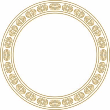 Avrupa altın süsü etrafında vektör. Sonsuz düzen, çember, Orta Çağ 'ın yüzüğü. Diriliş sınırı. Sarayların ve kiliselerin dekorasyonları