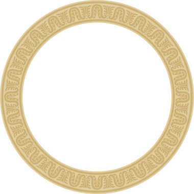 Vector Gold yuvarlak klasik Rönesans süsü. Çember, halka Avrupa sınırı, canlanma biçimi çerçevesi