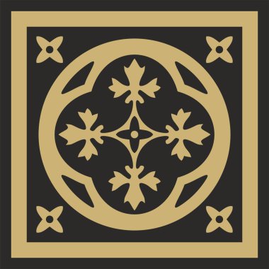 Vektör altın ve siyah antik Roma süsü elementleri. Kalıpların klasik Avrupa parçaları. Lili ve Krovn