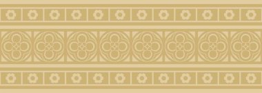 Vektör altın gotik sınır. Ortaçağ Avrupa süsü. Klasik Almanların, Açılar, Saksonlar, Franklar.