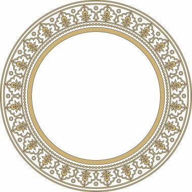 Türk milli süsü olarak altın ve siyah taşıyıcı. Osmanlı sınırı, çerçeve. Etnik çiçek çemberi, halka, Seljuk Türkleri deseni. Sultan 'ın sarayının dekorasyonu.