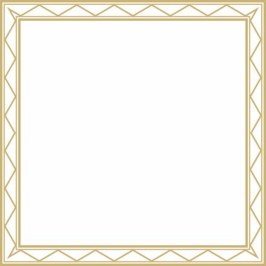 Vektör altın kareli Yakut süsü. Sonsuz dikdörtgen bir sınır, Uzak Doğu 'nun kuzey insanlarının bir çerçevesi..