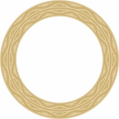 Vector Golden round ulusal Hint süsü. Çember, halka, sınır, etnik Hindu çerçevesi