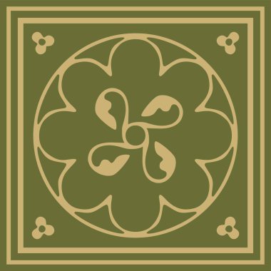 Vektör altın ve yeşil antik Roma süsü elementleri. Kalıpların klasik Avrupa parçaları. Zambak ve taç