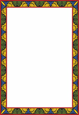 Vektör renkli kare klasik Bizans süsü. Dikdörtgen, sınır, Antik Yunan, Doğu Roma İmparatorluğu çerçevesi. Rus Ortodoks Kilisesi Dekorasyonu