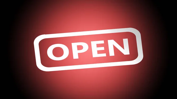 Letter Open White Sign Red Background Open Business Concept Access — 图库照片