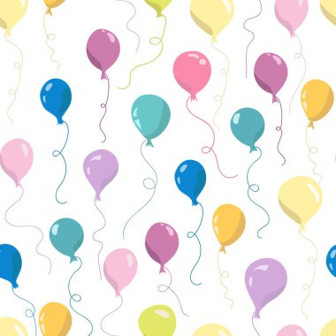 Uçan hava balonları ile kusursuz desen. Duvar kağıtları için kusursuz desen, çocuklar için tekstil, kartlar, kırtasiye, ambalaj.