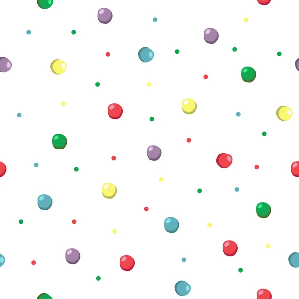 Multi colored polka Dot Pattern. Colorfull dots seamless Vector Background. — Stock Vector