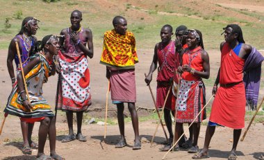 Masai kabilesinden Masay Mara Ulusal erkekler rezerv, Kenya, 02.14.2013