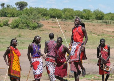 Masai kabilesinden Masay Mara Ulusal erkekler rezerv, Kenya, 02.14.2013