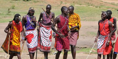 Masai kabilesinden Masay Mara Ulusal erkekler rezerv, Kenya, 02.14.2013