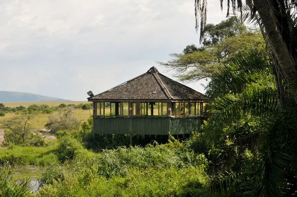 The observation deck on Mara river, Masai Mara national reserve, Kenya — Stock Photo, Image
