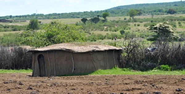 Διατηρούμε ένα σπίτι μέσα στο χωριό των Μασάι, Εθνικό καταφύγιο Μασάι Μάρα, Κένυα — Φωτογραφία Αρχείου