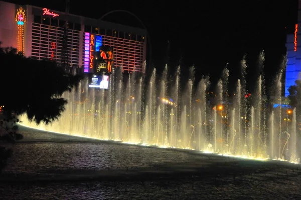 Espectáculo de fuente en el casino Bellagio en Las Vegas — Foto de Stock