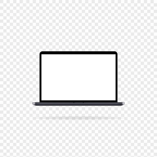 Значок Ноутбука Экран Устройства Темный Компьютер Векторная Eps Изолированный Прозрачном — стоковый вектор