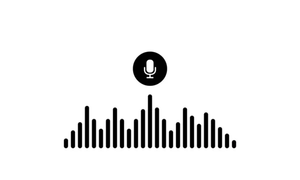 Ses Tanıma Simgesi Ses Ses Mikrofon Taklidi Ile Ses Dalgası — Stok Vektör