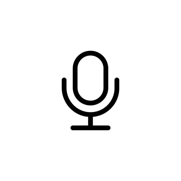 Mikrofon Simgesi Ses Kaydedici Simgesi Doğrusal Vektör Eps Beyaz Arkaplanda — Stok Vektör