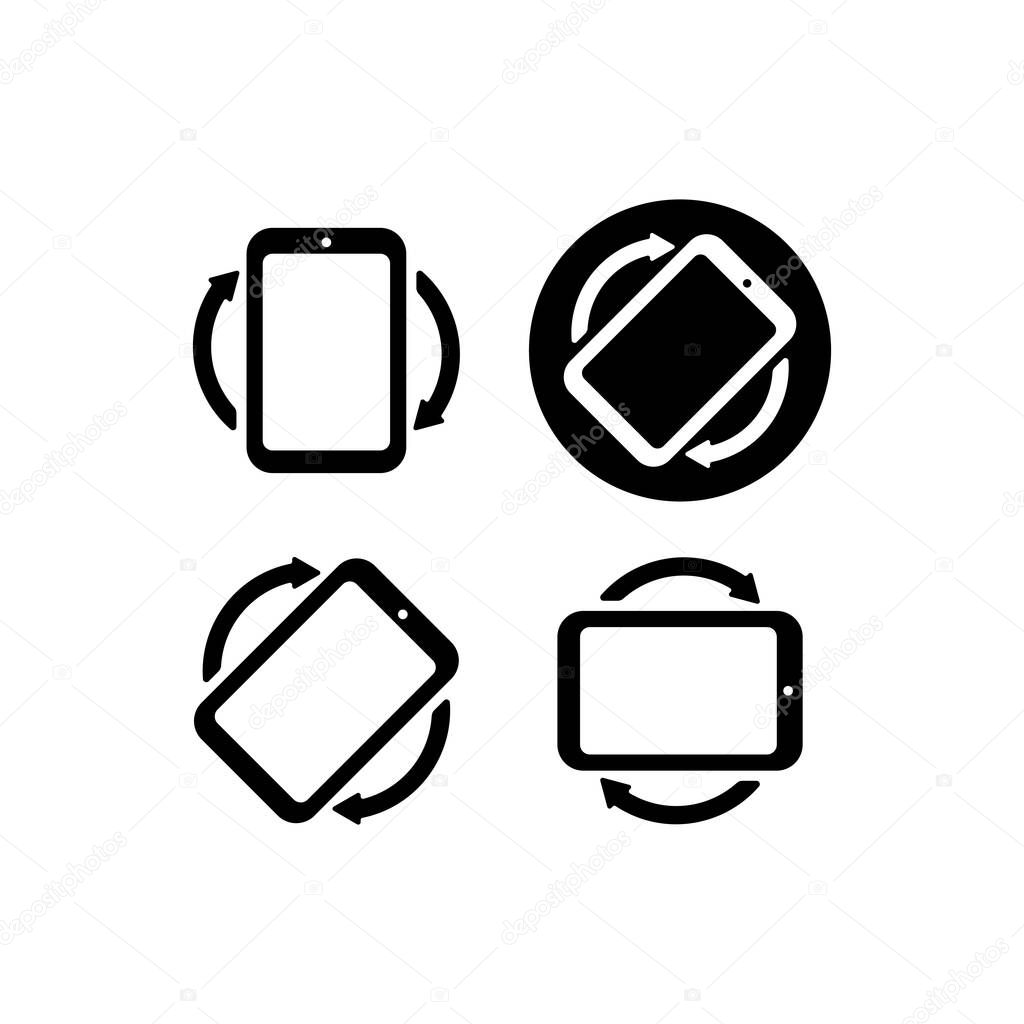 Rotate smartphone icon set. Vector EPS 10. Isolated on white background.