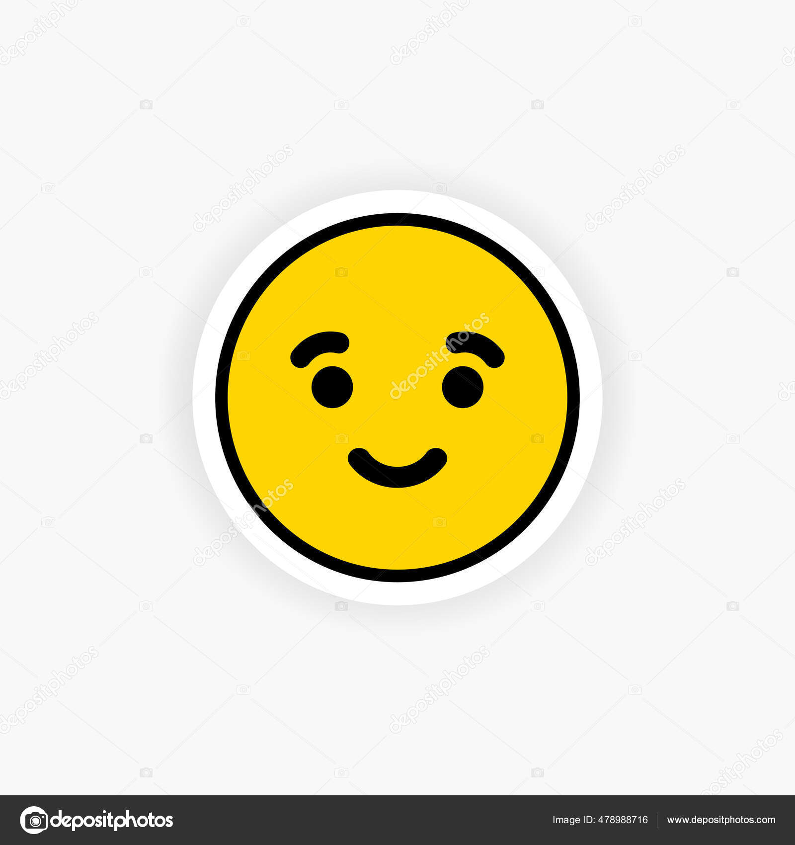 Autocollant Emoji Joyeux Visage Humeur Eps Vectoriel Isole Sur Fond Image Vectorielle Par Vladakingdom Gmail Com C Illustration