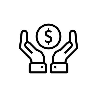 Madeni para el simgesinde. Para için. Mali işler. Bankacılık. İzole edilmiş beyaz arkaplanda vektör. EPS 10.