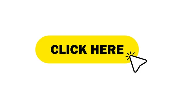 Fare Clic Sul Pulsante Giallo Con Puntatore Freccia Facendo Clic — Vettoriale Stock