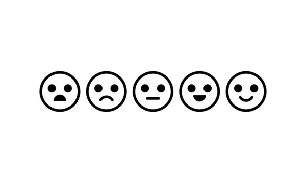 Zestaw Ikon Emoji Zasięg Oceny Emocji Twojej Treści Informacja Zwrotna — Wektor stockowy