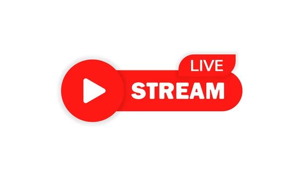 Live Stream Button Social Media Users Vector Eps Isolated White — Stock Vector