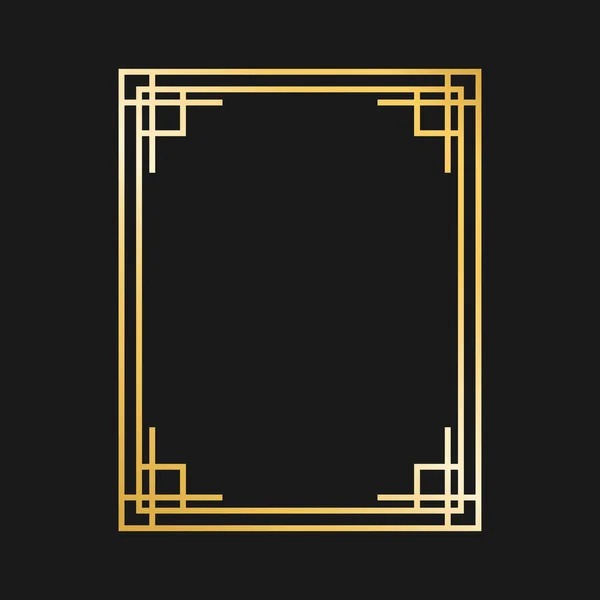 装饰艺术的金框和边框 盖茨比设计元素 老式线性边框 复古风格 孤立无援B — 图库矢量图片