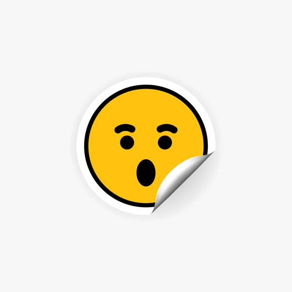 Surprised Emoji Sticker Shocked Emotion Vector Eps Isolated White Background — Stock Vector