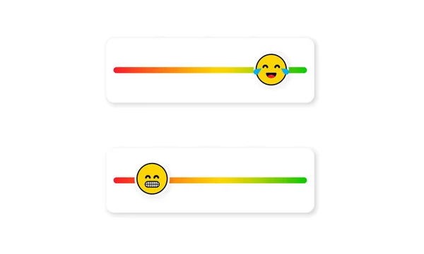 Σετ Emoji Slider Για Μέσα Κοινωνικής Δικτύωσης Ανατροφοδότηση Φατσούλα Κριτικές — Διανυσματικό Αρχείο